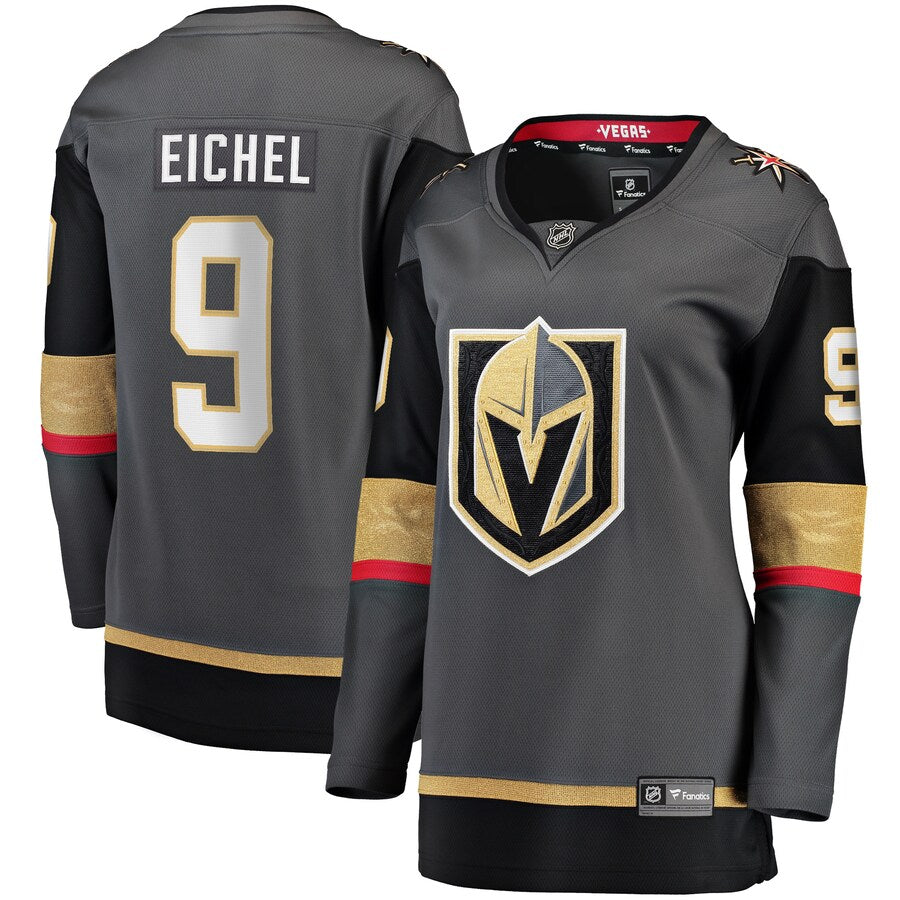 VEGAS GOLDEN KNIGHTS WOMEN'S GRAY EICHEL #9 BREAKAWAY JERSEY