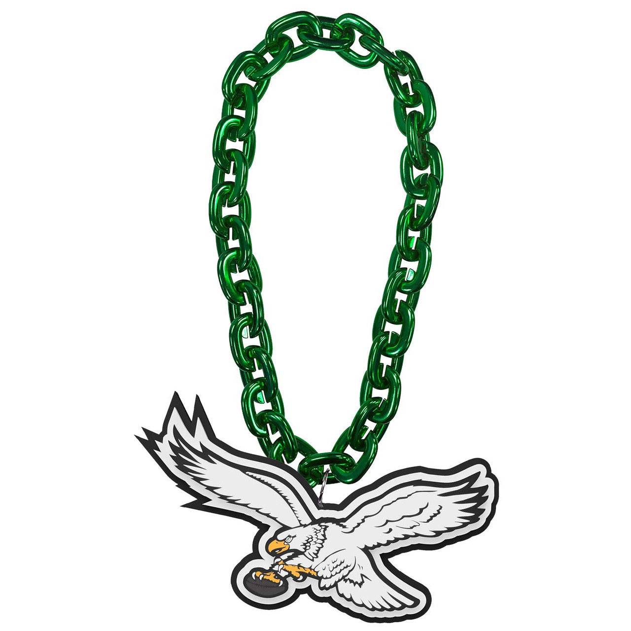 Philadelphia Eagles Throwback NFL Fan Chain 10 Inch 3D Foam Necklace- Green Chain ***
