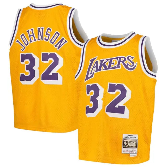 Los Angeles Lakers Magic Johnson Youth Mitchell & Ness 1984-95 Hardwood Classics Swingman Jersey - Gold