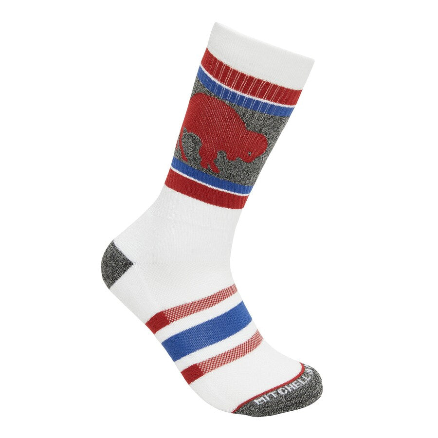 Buffalo Bills White Lateral Crew Socks