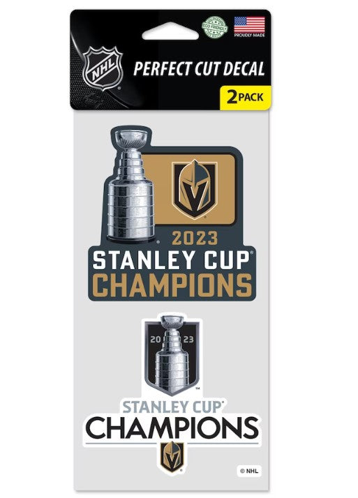 Vegas Golden Knights 2023 Stanley Cup Champions Two-Pack 4" x 8" Perfect Cut Decal Set ***