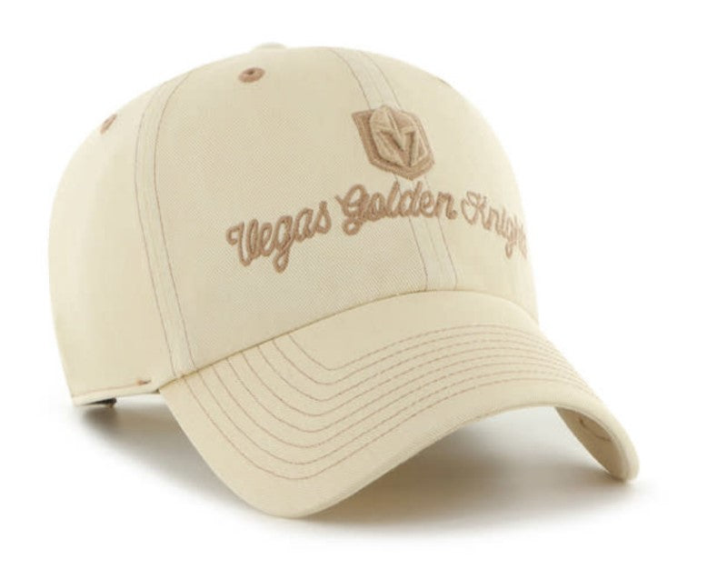 Vegas Golden Knights Womens '47 Clean Up Camel Haze Cursive Script Adjustable Hat