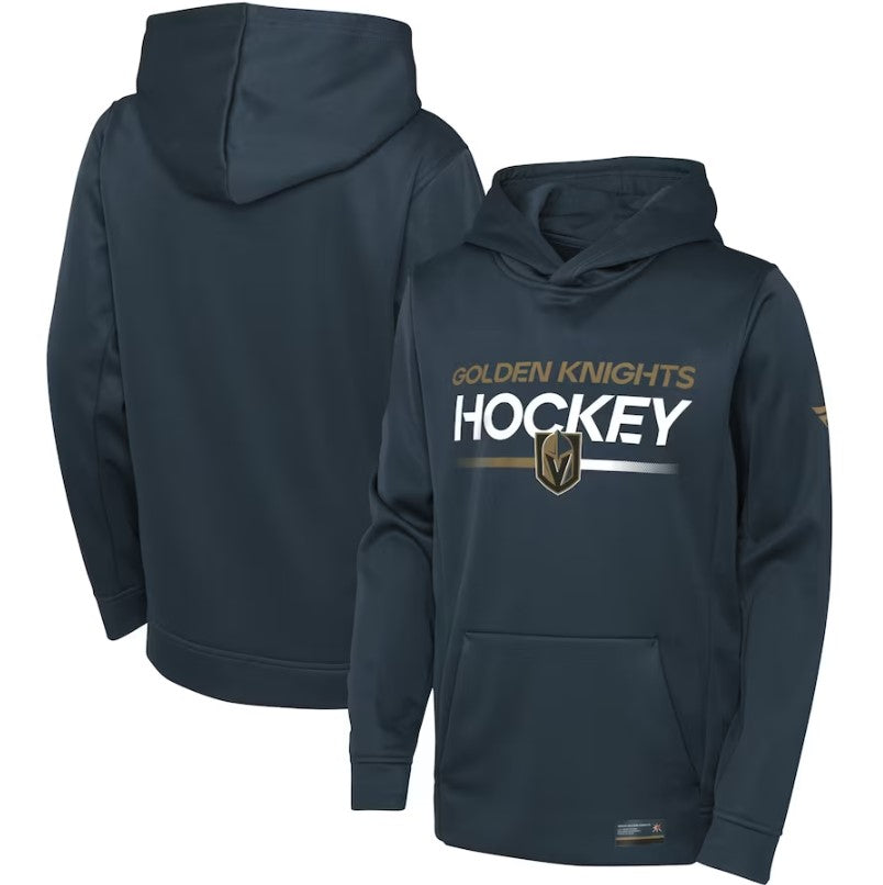 Vegas Golden Knights Youth Authentic Pro Pullover Hood- Charcoal