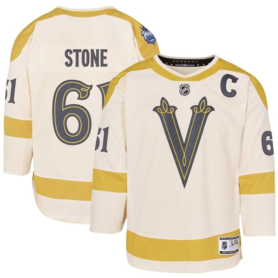 Vegas Golden Knights Youth Mark Stone #61 Winter Classic Premier Jersey - Cream