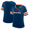 Chicago Bears Redzone Draw Play Athena Lace-Up Womens T-Shirt - Navy