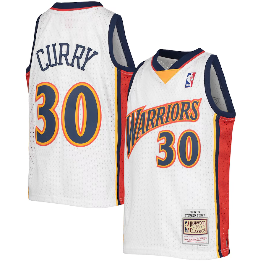 Golden State Warriors Stephen Curry Youth Mitchell & Ness 2009-10 Hardwood Classics Swingman Jersey - White