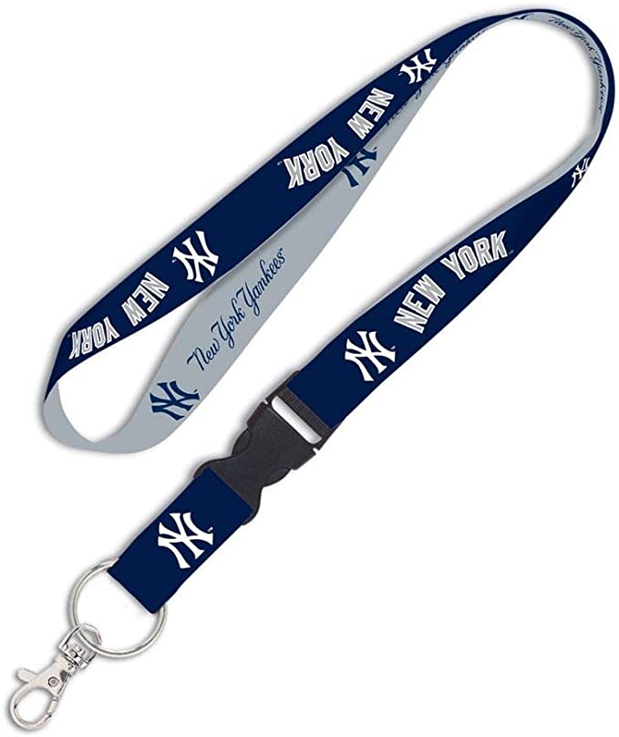 New York Yankees WinCraft Gray Reversible Lanyard with Detachable Buckle