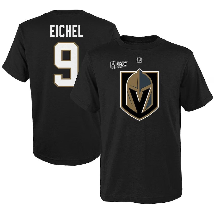 Vegas Golden Knights Jack Eichel Youth 2023 Stanley Cup Final Name & Number T-Shirt