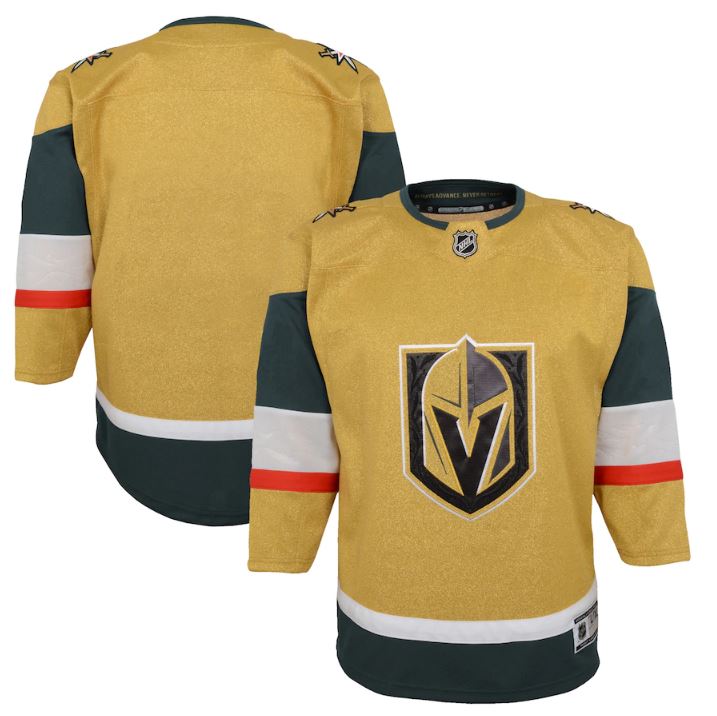 Vegas Golden Knights Gold Premier Youth Jersey - Home 4/7