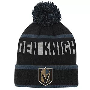 Vegas Golden Knights Youth Breakaway Cuffed Knit Hat with Pom - Black