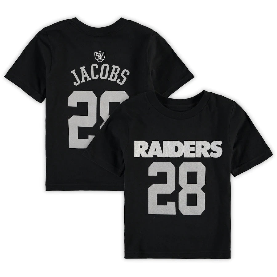 Las Vegas Raiders Josh Jacobs #28 Infant T-Shirt - Black