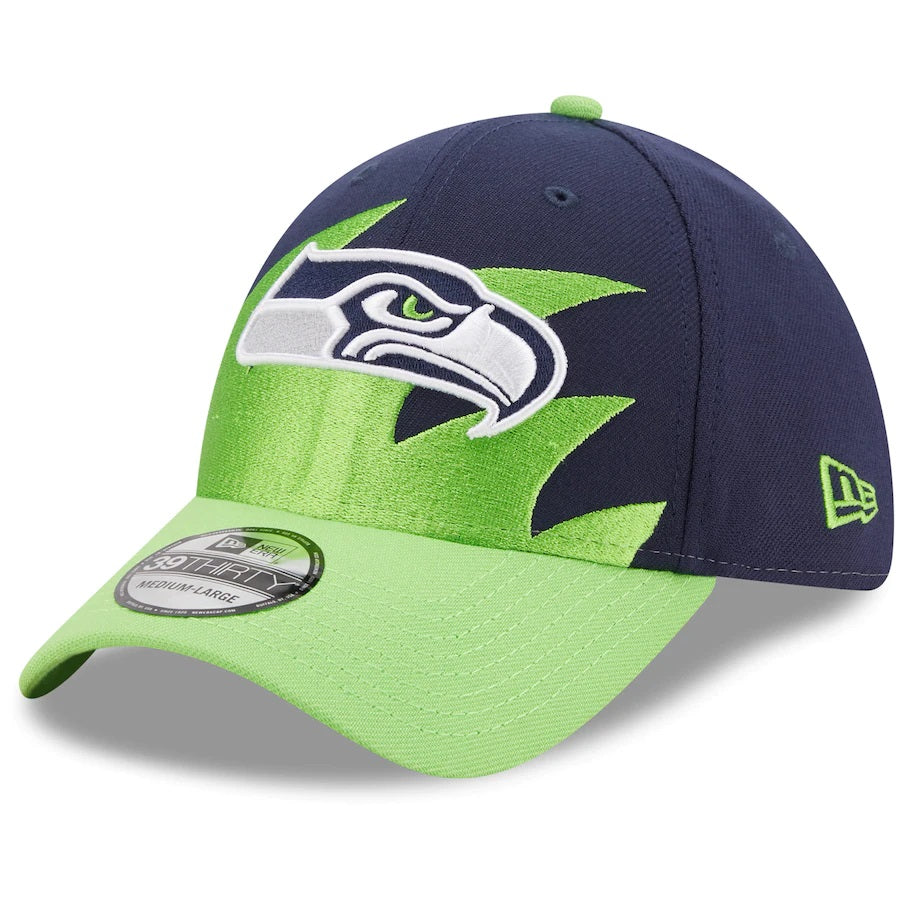 Seattle Seahawks New Era Surge 39THIRTY Flex Hat - Navy/Green