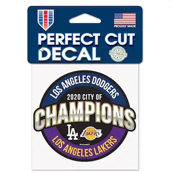 Los Angeles 2020 Dual Champions City of Champions 4'' x 4'' Perfect-Cut Decal