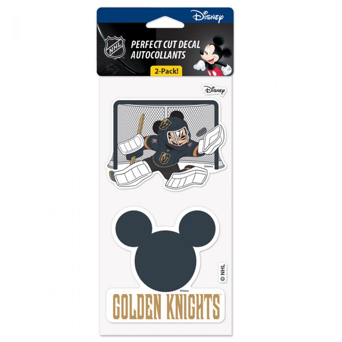 Vegas Golden Knights Disney Mickey 2 Pack Perfect Cut Decal 4x4