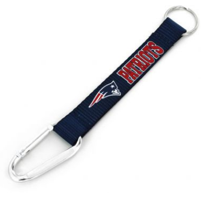 New England Patriots Carabiner Lanyard Keychain - Navy