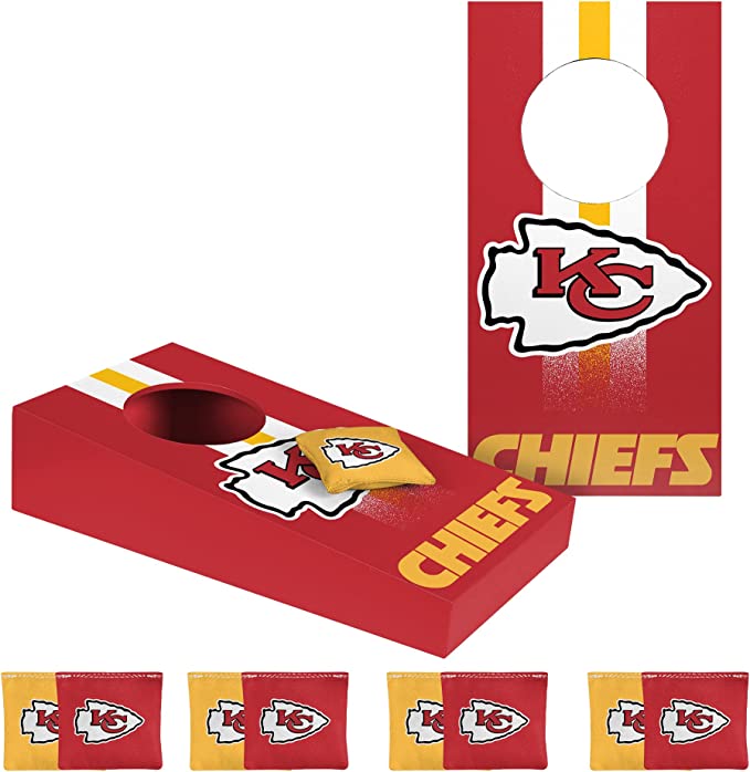 Kansas City Chiefs Stripe Design Desktop Cornhole Game Set