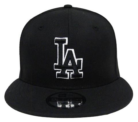 Los Angeles Dodgers Snapback New Era Black Logo White Outline Hat