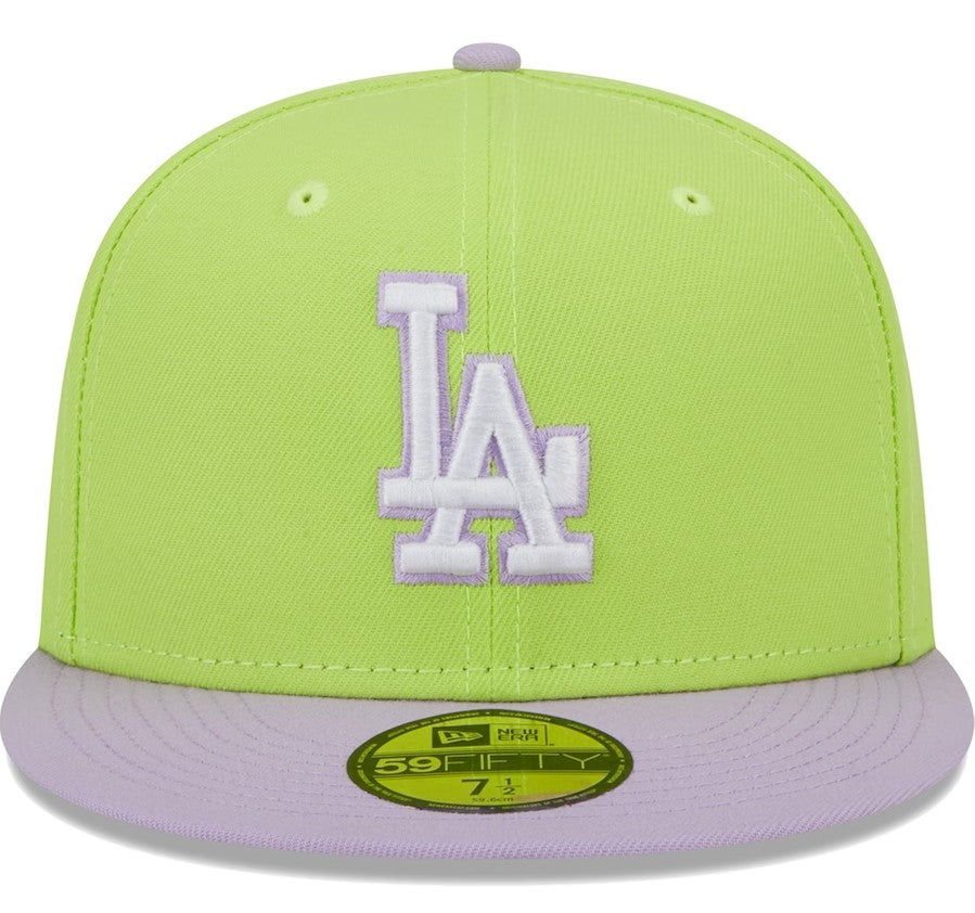 Los Angeles Dodgers New Era 59FIFTY Color Pack Lime and Lavender Fitte ...