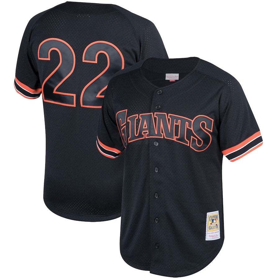 San Francisco Giants Will Clark Mitchell & Ness Black Fashion Cooperstown Collection Mesh Batting Practice Jersey