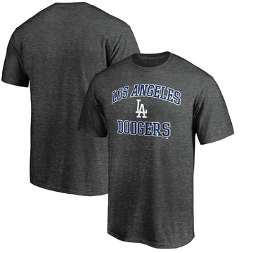 LOS ANGELES DODGERS MEN'S HEATHER GREY HEART AND SOUL T-SHIRT