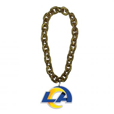 Los Angeles Rams NFL Fan Chain 10 Inch 3D Foam Necklace - Gold Chain