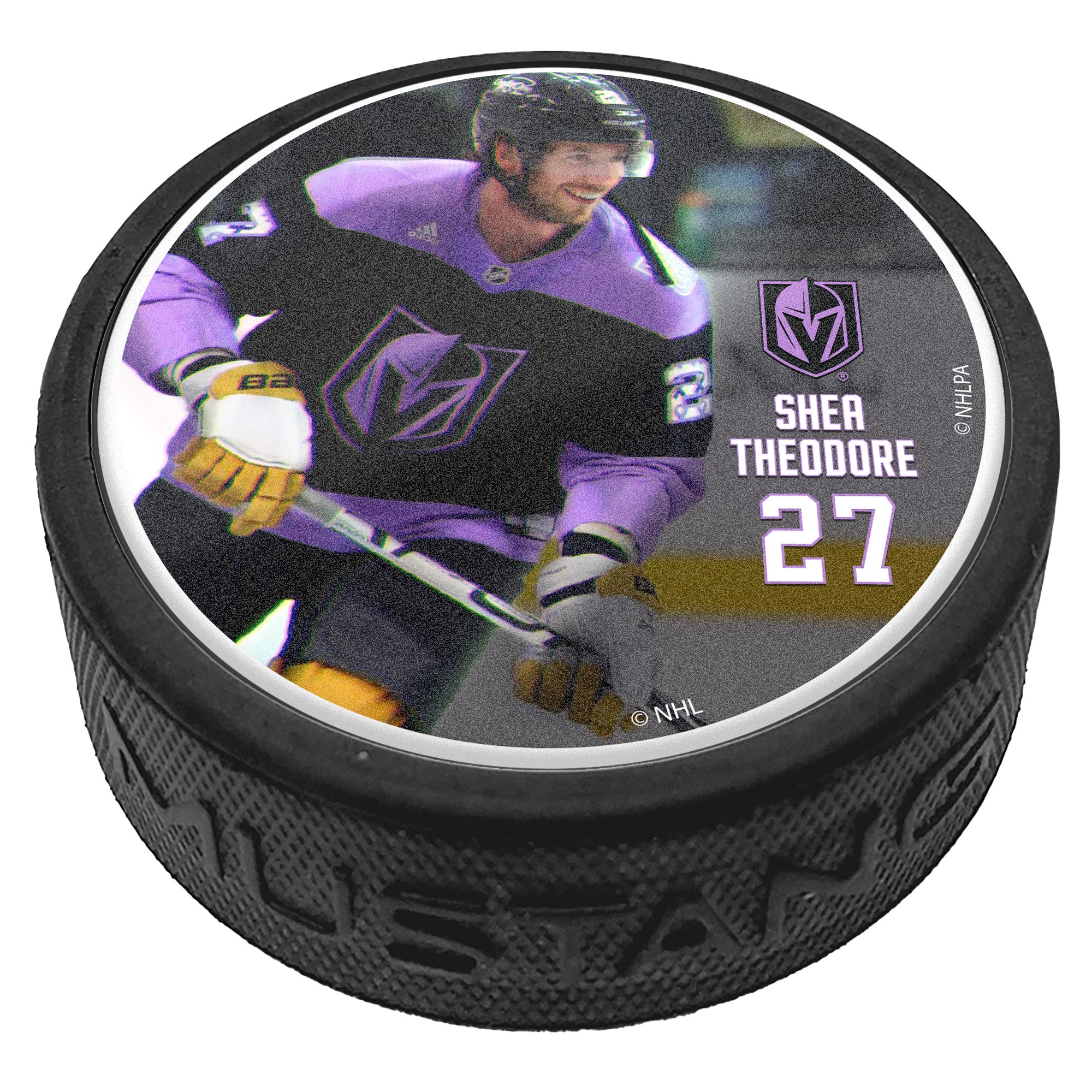 Vegas Golden Knights Theodore Hockey Fights Cancer Signature Series Puck
