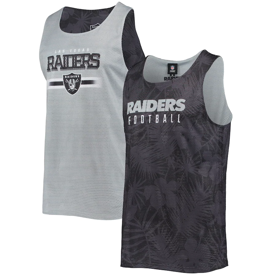 Las Vegas Raiders Men s Black Floral Reversible Mesh Tank Top