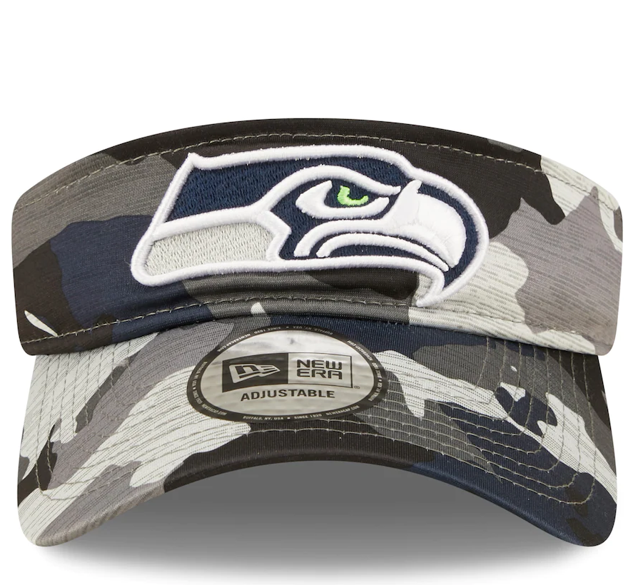 Seattle Seahawks New Era Camo 2022 NFL Training Camp Official Adjustable Visor