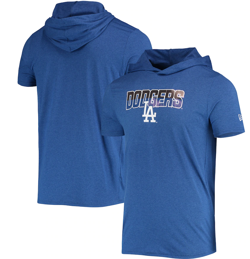 Los Angeles Dodgers New Era Heathered Royal Hoodie T-Shirt