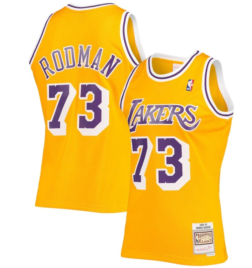 Los Angeles Lakers Dennis Rodman Mitchell & Ness Gold 1998-99 Hardwood Classics Swingman Jersey
