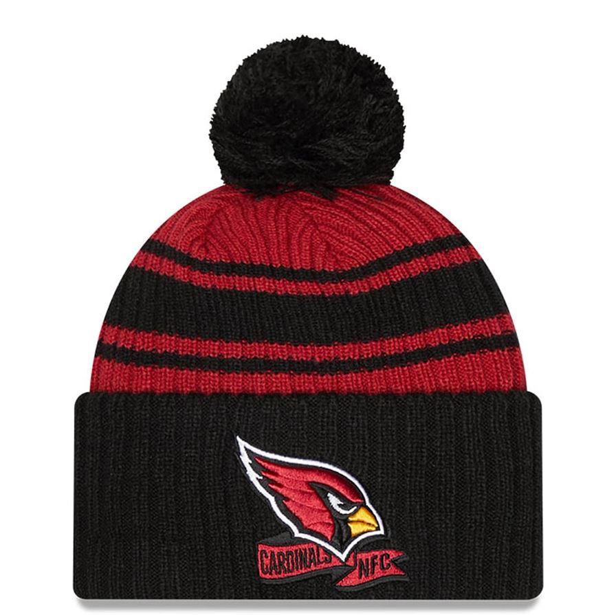 Men's New Era Cardinal Arizona Cardinals 2022 Sideline Cuffed Pom Knit Hat