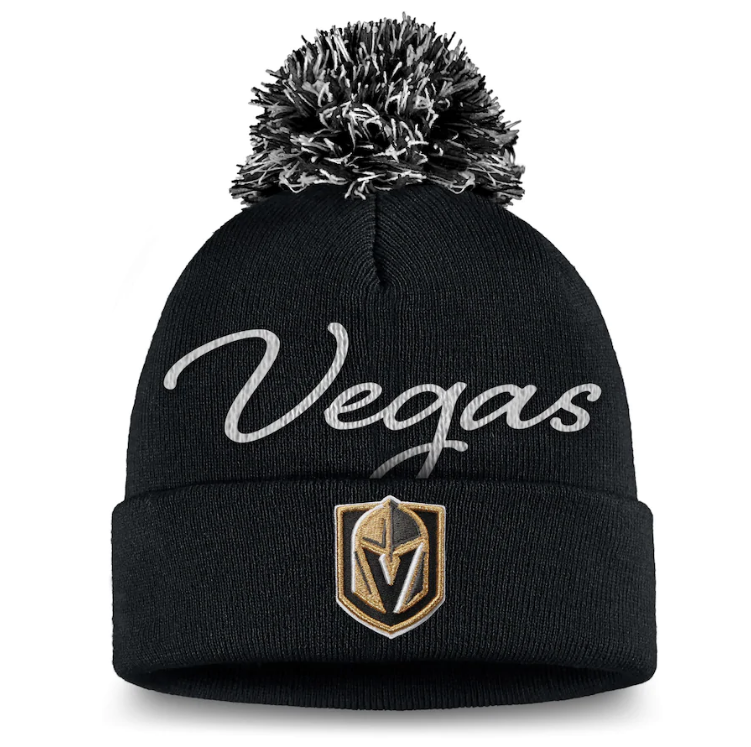 Vegas Golden Knights Women's Exclusive Cuffed Knit Beanie with Pom - Black