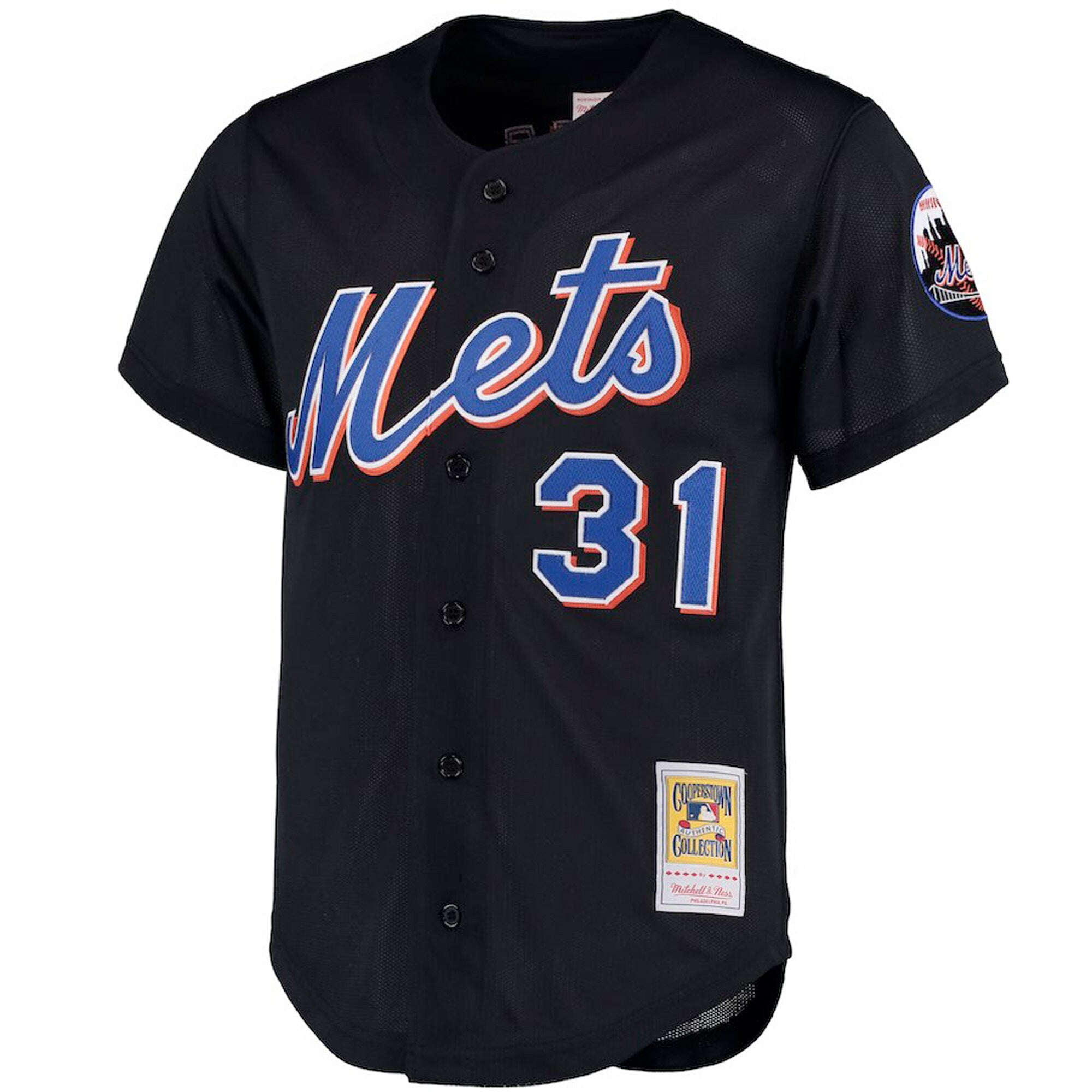 New York Mets Mike Piazza #31 Mitchell & Ness Royal Cooperstown Collection Front Button Jersey