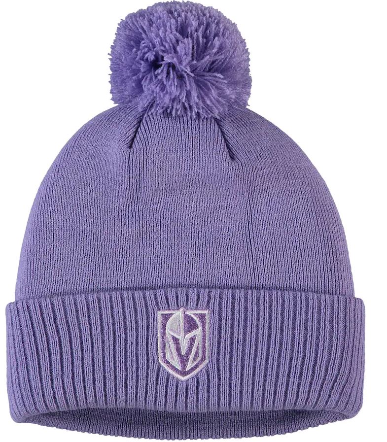 Vegas Golden Knights Hockey Fights Cancer Cuff Knit Beanie - Purple