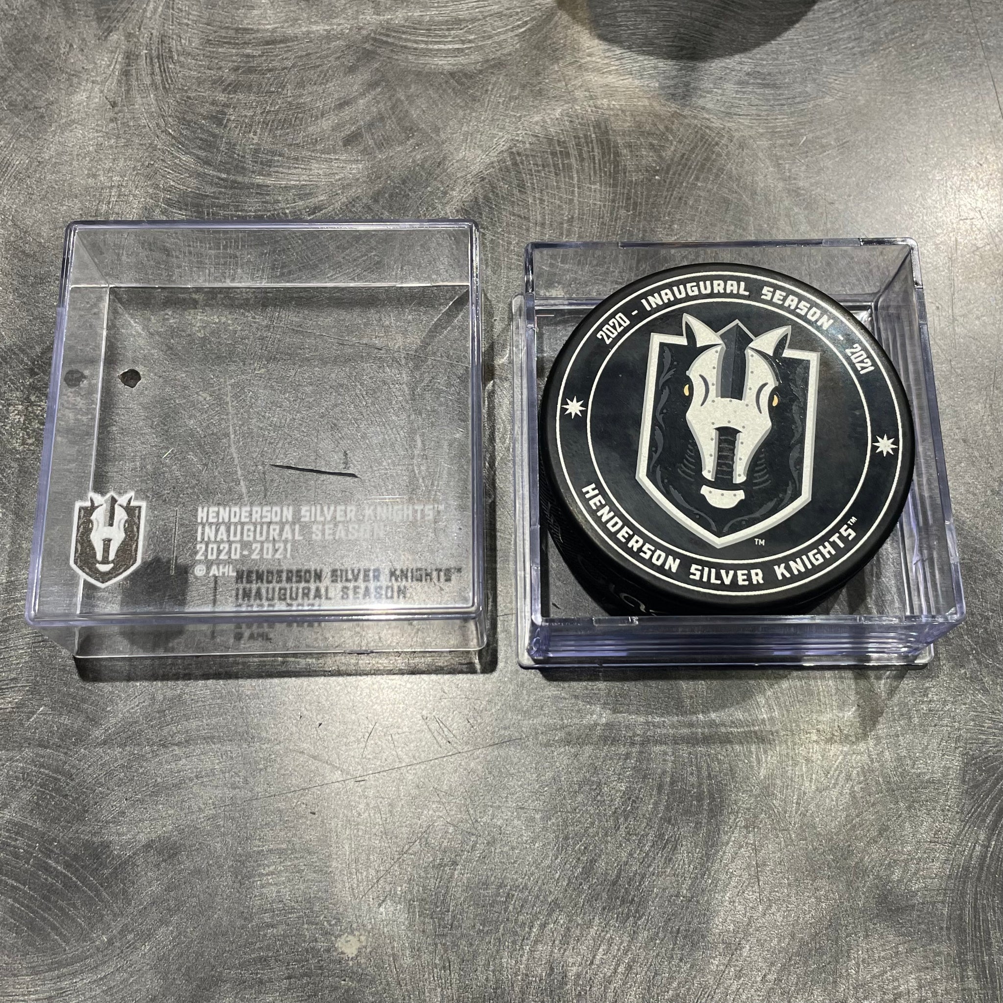 Henderson Silver Knights Inaugural Puck In Case