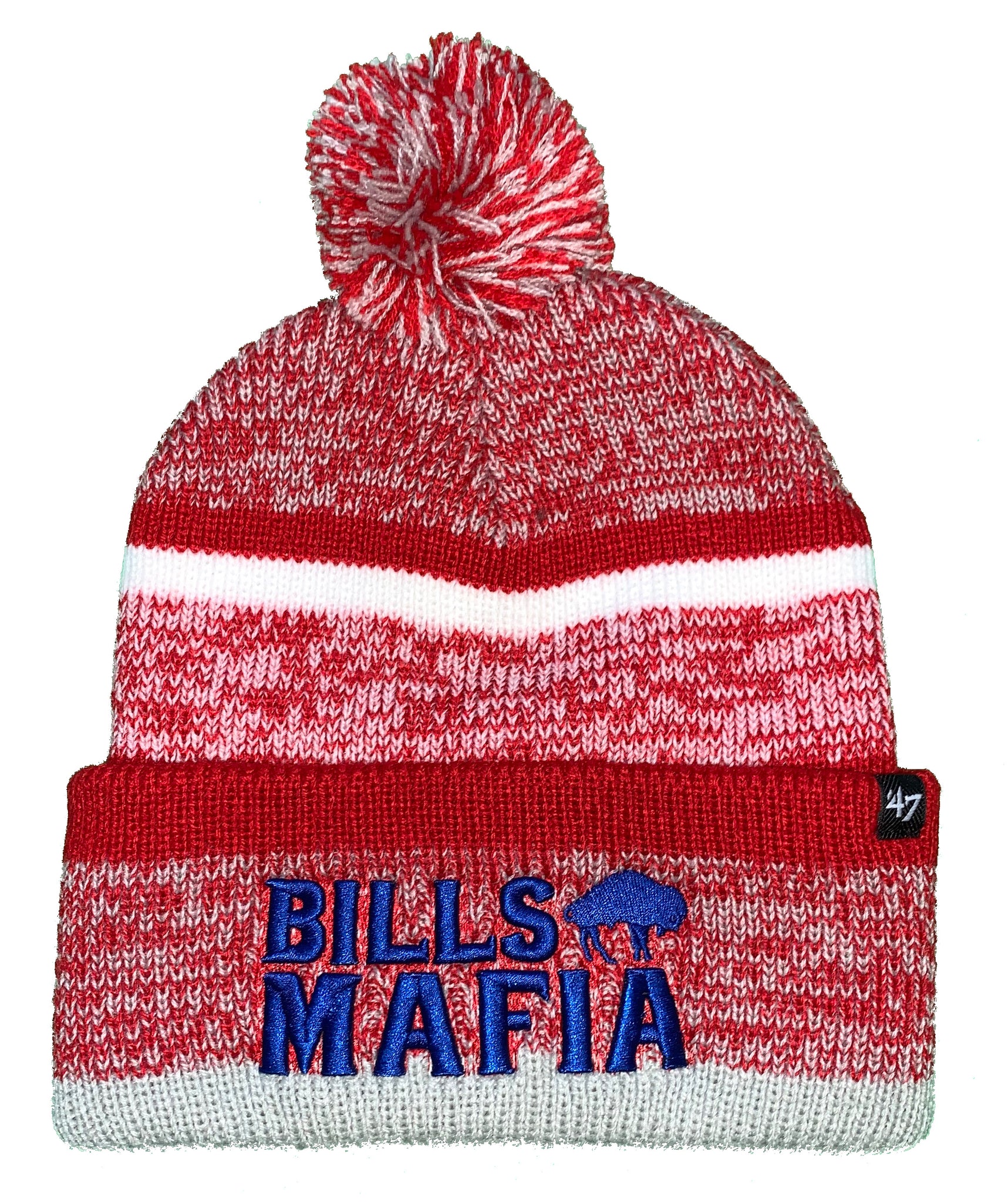 Men's Buffalo Bills '47 Charcoal Legacy Bills Mafia Northward Cuff Pom Knit Beanie - Red