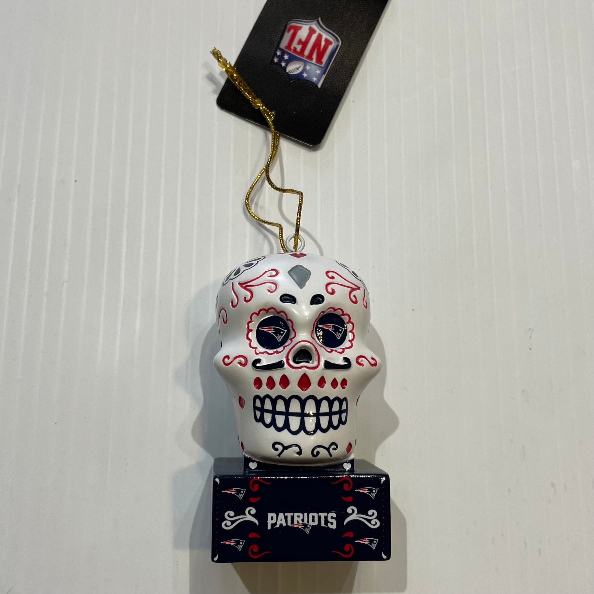 New England Patriots Sugar Skull Statue Ornament