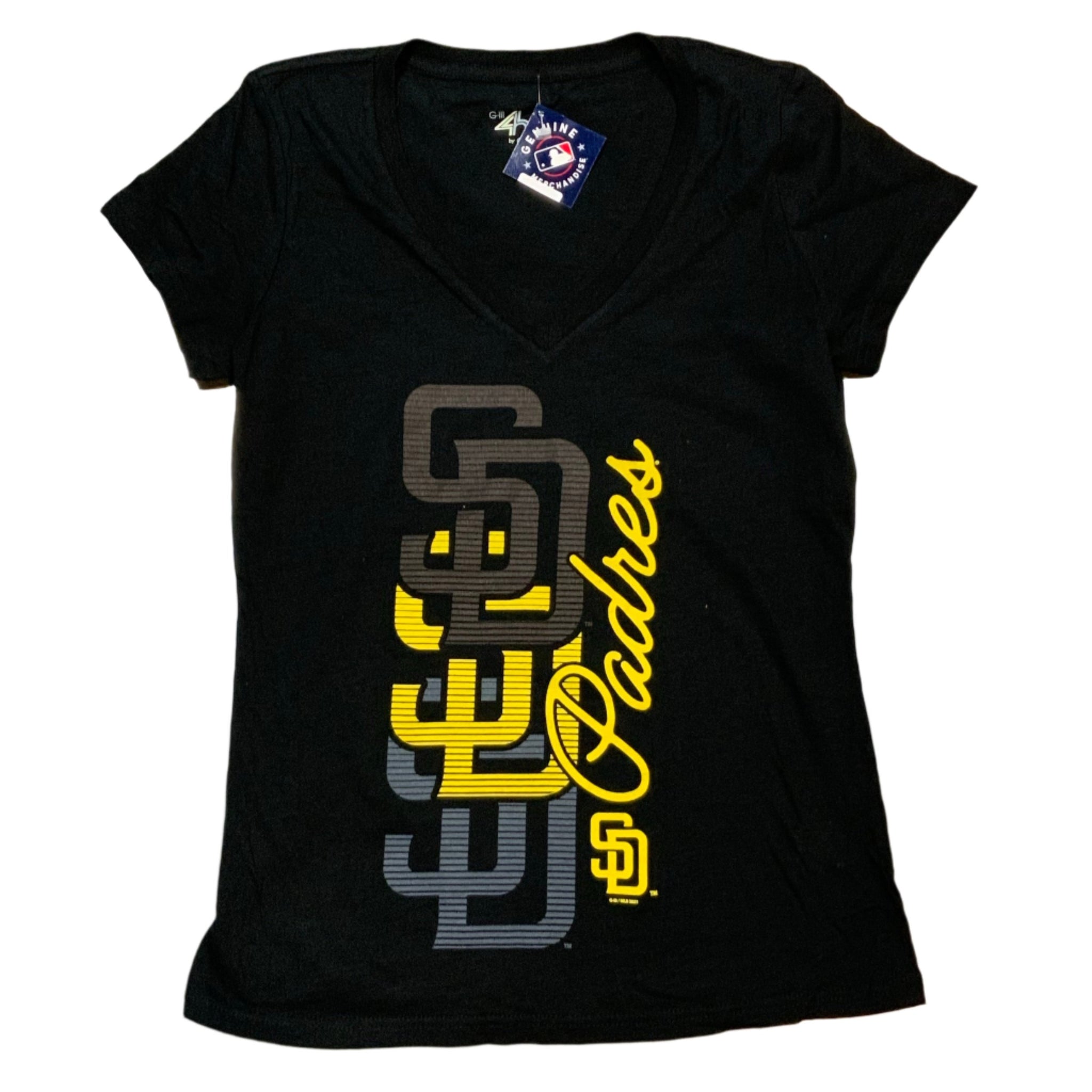 San Diego Padres Women's Repeat Logo V-Neck T-Shirt