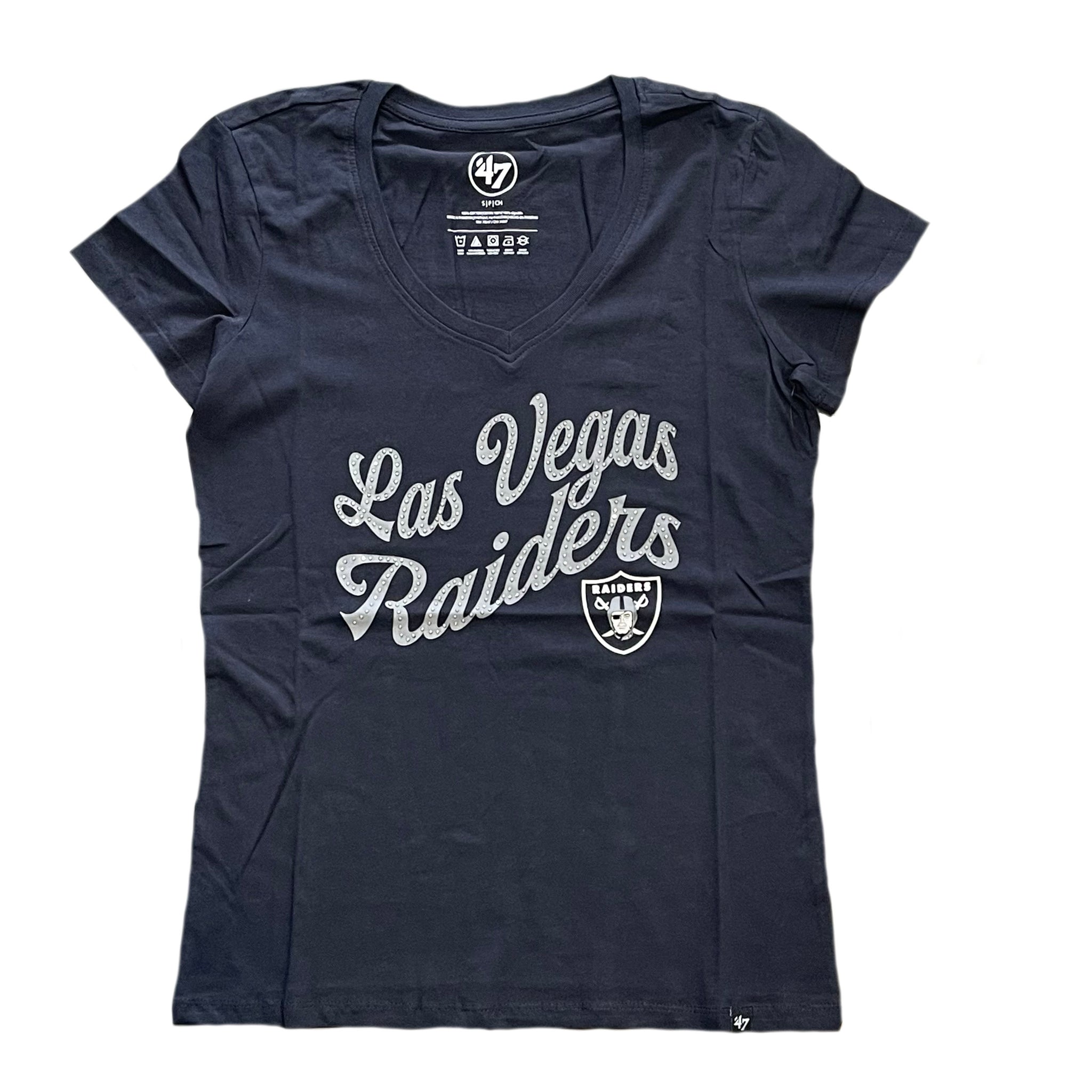 Las Vegas Raiders Women's Bedazzle Script T-Shirt