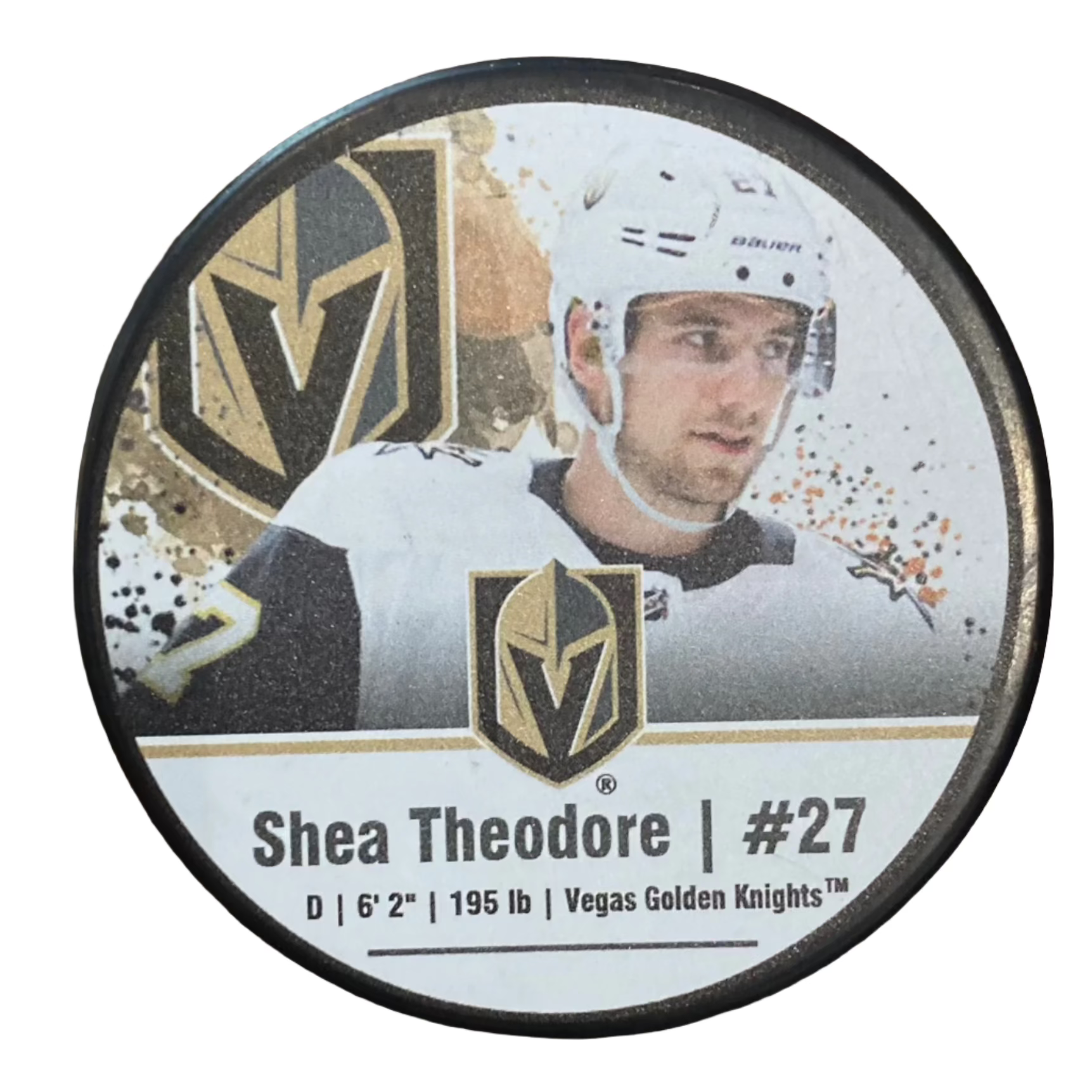 Vegas Golden Knights Shea Theodore #27 Souvenir Player Puck
