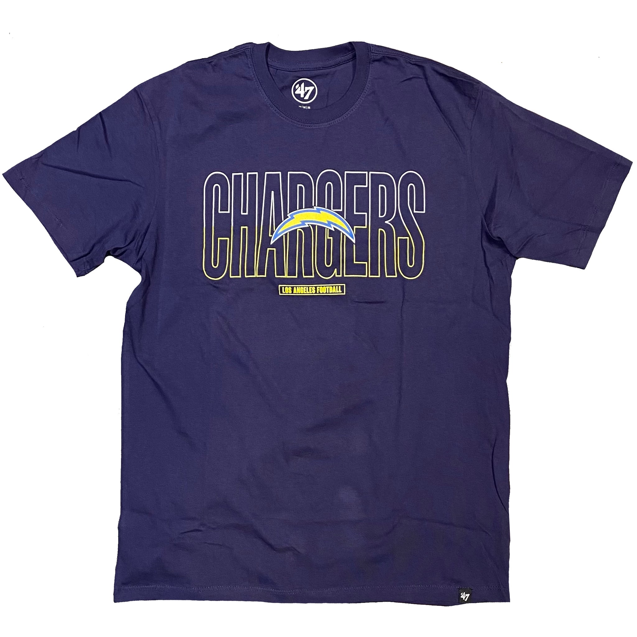 Los Angeles Chargers Men's Outline Font T - Navy