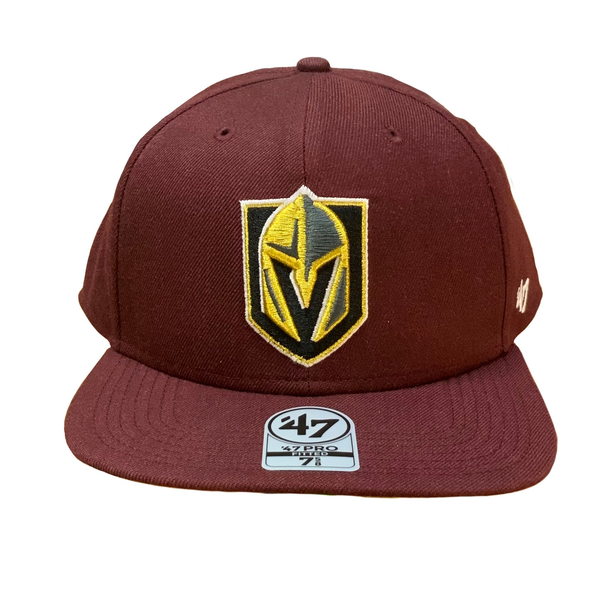 Vegas Golden Knights Burgundy Carnation Fitted Logo Flat Bill Hat