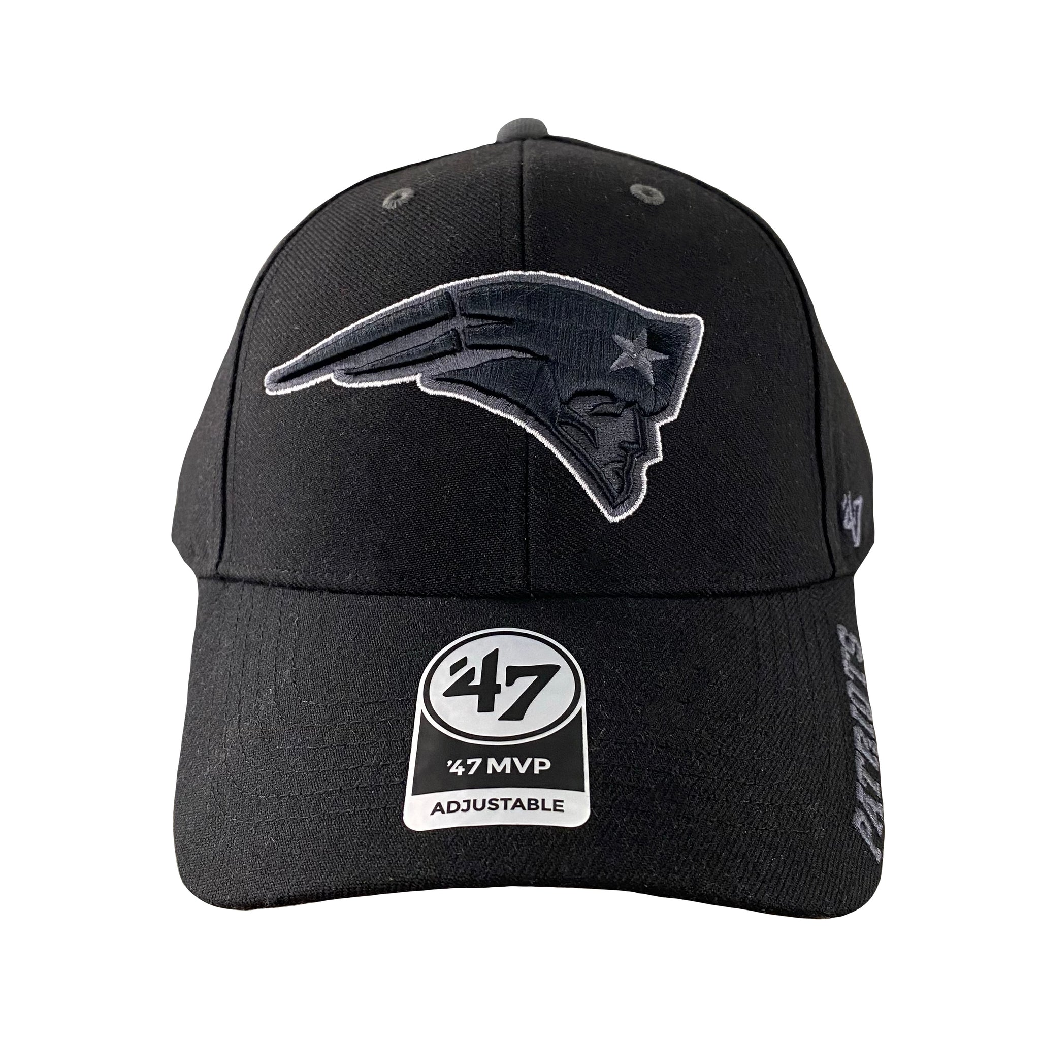 New England Patriots Black Defrost Adjustable Hat - Black