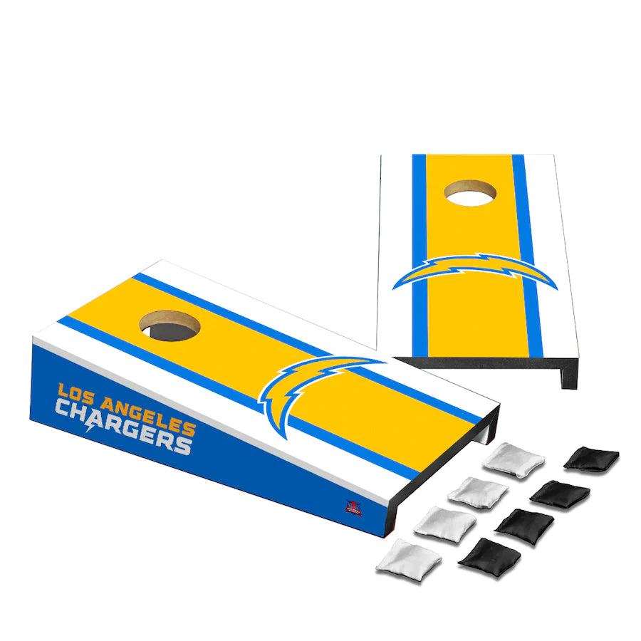 Los Angeles Chargers Stripe Design Desktop Cornhole Game Set
