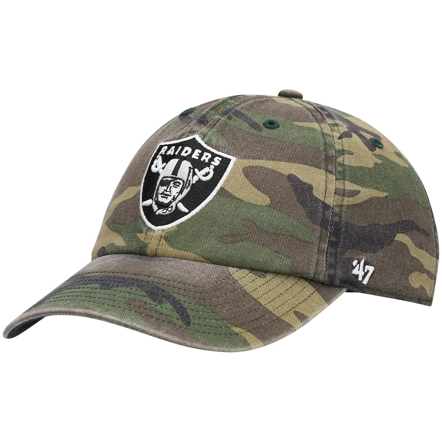 Men's Las Vegas Raiders '47 Camo Woodland Clean Up Adjustable Hat