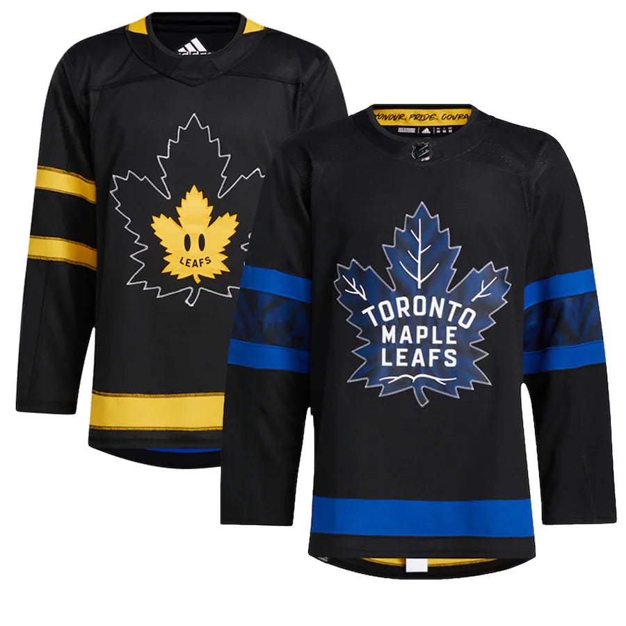 Toronto Maple Leafs x drew house Men's Adidas Black Alternate Blank Authentic Jersey