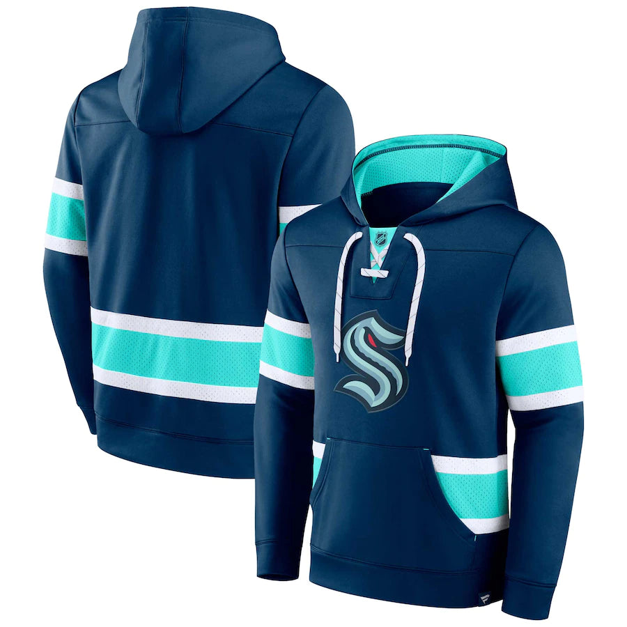Seattle Kraken Fanatics Branded Deep Sea Blue Powerplay Warrior Pullover