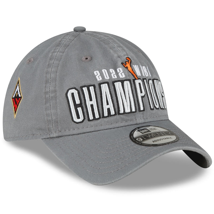 Las Vegas Aces New Era Gray 2022 WNBA Finals Champions Locker Room 9TWENTY Adjustable Hat ***