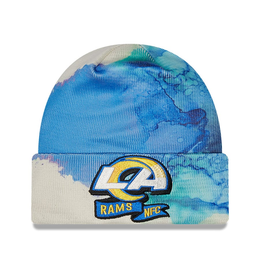 Los Angeles Rams New Era Royal 2022 Sideline Ink Dye Cuffed Knit Hat