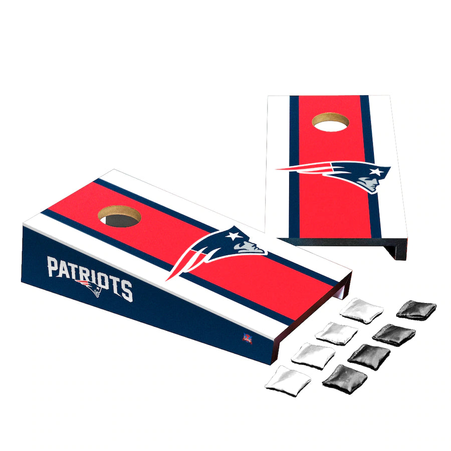 New England Patriots Stripe Design Desktop Cornhole Game Set